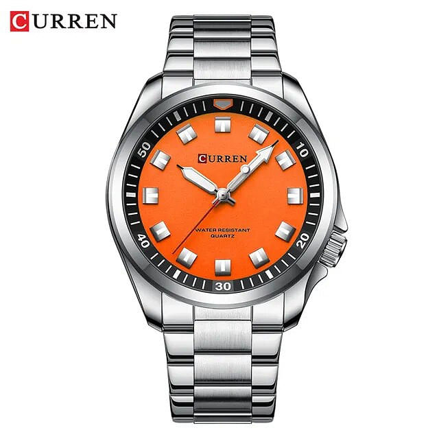 CURREN 8451 Original  Brand Stainless Steel Band Wrist Watch For Men