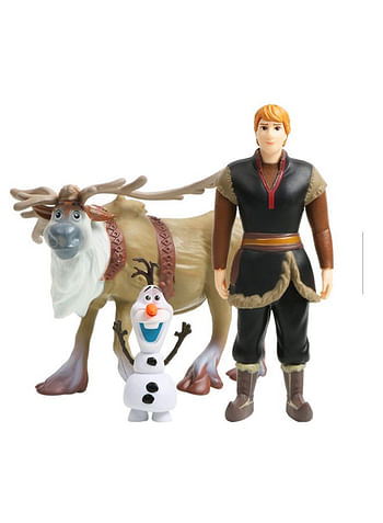 5 Pieces Snow Action Figures Birthday Cartoon Cake Topper Set Home Decor Mini Toys For Kids Theme Party Supplies