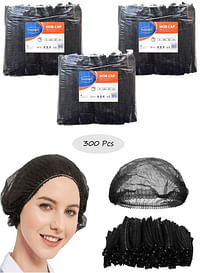 قبعات استحمام للاستعمال مرة واحدة 300 قطعة من جيساليف شبكة شعر غير منسوجة 19 بوصة أسود