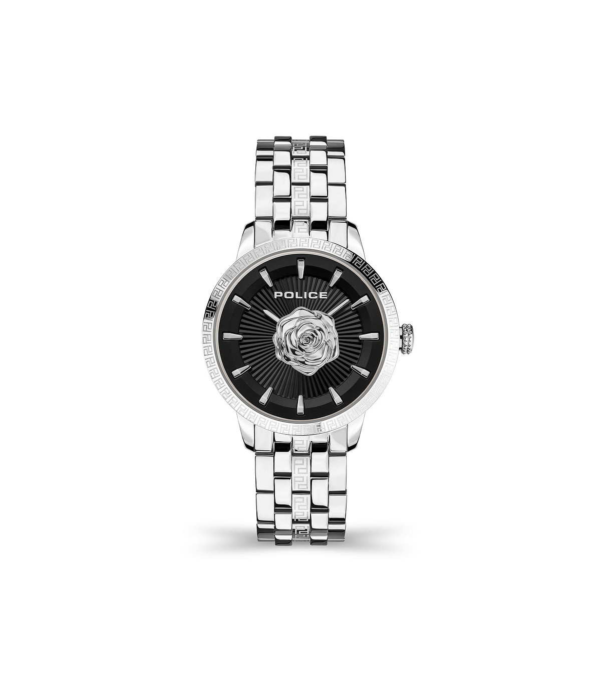 Police PEWLG2107901 Marietas Black/Silver Dial Analogue Quartz Watch for Women with a Steel Bracelet Strap and Steel Case