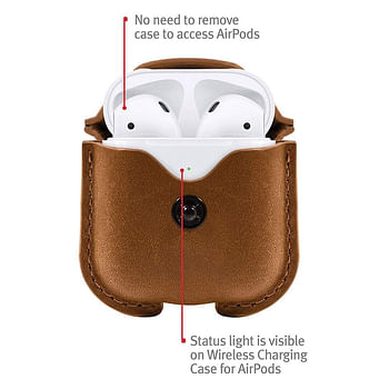 Twelve South - Airpods AirSnap Leather Protective Case - Cognac