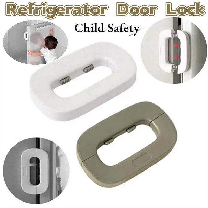 Fridge Lock Fridge Freezer Door Lock Cabinet Locks, Toddler Baby Children Safety Locks with Strong Adhesive