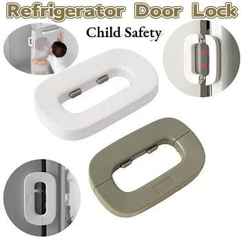 Fridge Lock Fridge Freezer Door Lock Cabinet Locks, Toddler Baby Children Safety Locks with Strong Adhesive