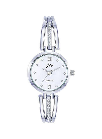JW Women Bracelet Watch with Stainless Steel Round Dial and Quartz-Silver