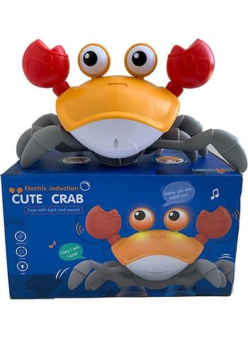 Cute Crab Toy With Light And Sound Electric Induction Crawling Musical Avoid Obstacles For Kids Rechargeable And Safe