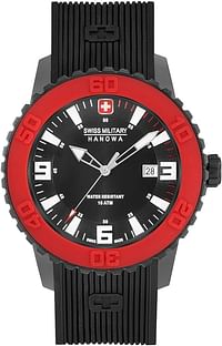 Swiss Military Mens Analogue Classic Quartz Watch with Silicone Strap 06-4302.29.007.04-Black