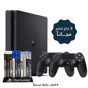 Sony PlayStation 4 Slim 1000GB + 2 controllers FREE, Offline Software + pre-installed games