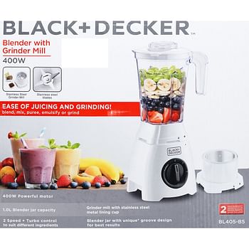 BLACK+DECKER BLENDER WITH GRINDER MILL  BL405-B5