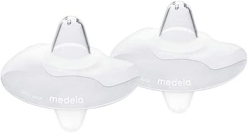 Medela Contact Nipple Shields With Case, Nipple Shields Make Breastfeeding Possible When Latching On Is Difficult Or Painful, Pack Of 2 Pcs -Large 24Mm