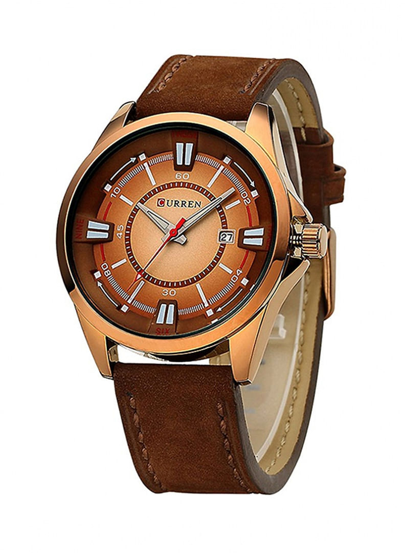 CURREN Men's Leather Analog Watch 8155