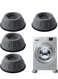 4Pcs Anti Vibration Pads For Washer Dryer Shock And Noise Cancellation, Washing Machine Stand To Prevent Shifting, Shaking Walking For Home, Gray