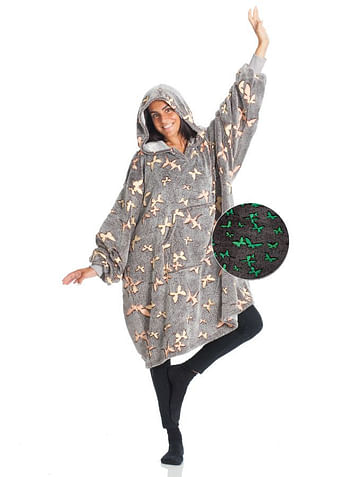 Kanguru Hoodie Wearable Blanket - Butterflies - Glow in the Dark