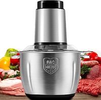 Generic Electric Meat Food Chopper 3 Liter Stainless Steel, 2 Speed Levels, Safety Function