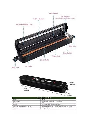 Vacuum Sealer Machine With Bags Black/Clear