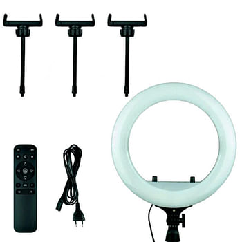 RL-21 Selfie Ring light 21 inch And Photographic lamp with 3 mobile seilfy - Black