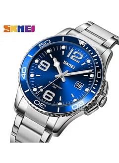 SKMEI Men Fashion Watch Waterproof Date Stainless Steel Men Watch 9278 blue