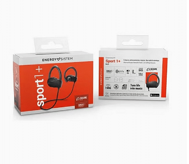 Energy Sistem Earphones Bluetooth Sport 1+ (Bluetooth 5.1, Voice Assistant, Secure-Fit, Sweatproof) Dark