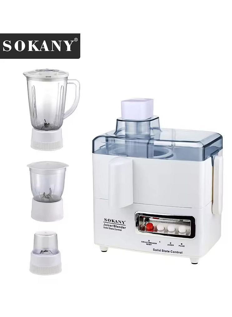 SOKANY 4-in-1 Multifunctional 800W Electric Juice Extractor 1.5L Food Processor, Coffee Bean Grinder, Simple Controls And Intuitive Design (SK-4008)