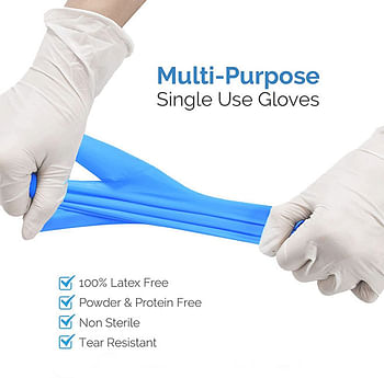 Powder Free Vinyl Disposable Blue Medium Gloves 100 Pcs