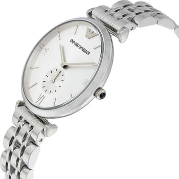 Emporio Armani Ar1819 Analog Watch 0 Jwl Ss Metal Bracelet 40 mm - Silver