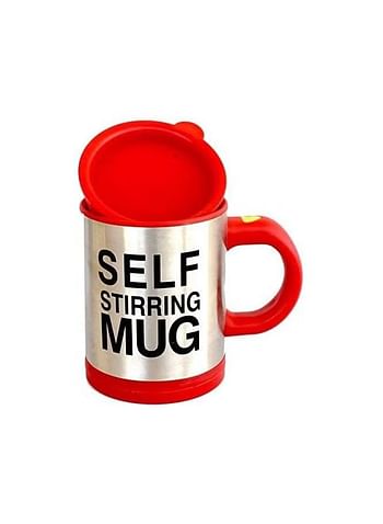 Electric Self Stirring Mug Silver/Red/Black