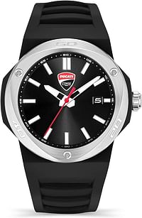 Ducati Tradizione Black Silicon Strap Watch For Men Water Resistant 10 Atm - DTWGN0000502