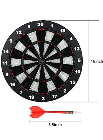 UB Archery Dart Board Game Safety Rubber Set Toy with 6 Soft Tip Arrow and Support Frame