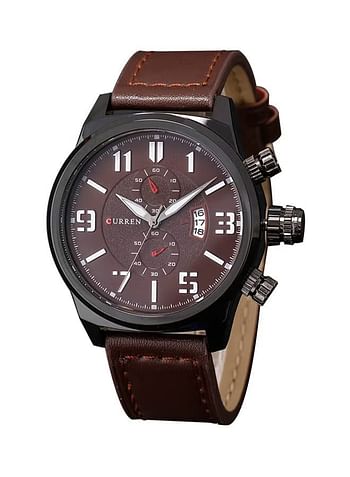 Curren 8200 Men's Water Resistant Analog Watch - Brown