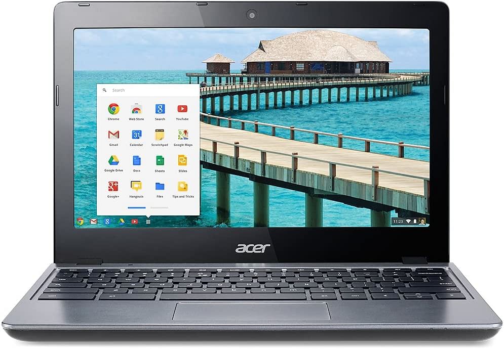 كمبيوتر محمول Acer Chromebook 11 C720 بشاشة مقاس 11.6 بوصة ومعالج Intel Celeron وذاكرة وصول عشوائي (RAM) سعة 2 جيجابايت. 16 جيجا إي إم إم سي ، إنتل إتش دي جرافيكس-جرانيت جراي/16 غيغا بايت