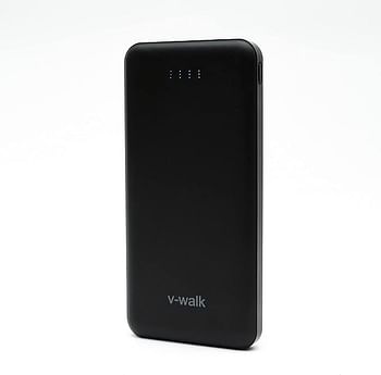 V-Walk 10000mAh ليثيوم بوليمر الثقيلة وبنك الطاقة طويل العمر ، مع كابل Micro-USB - أسود