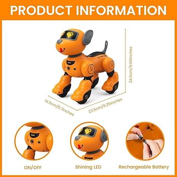 Ukr Robot Dog Toy Intelligent Smart Puppy Orange