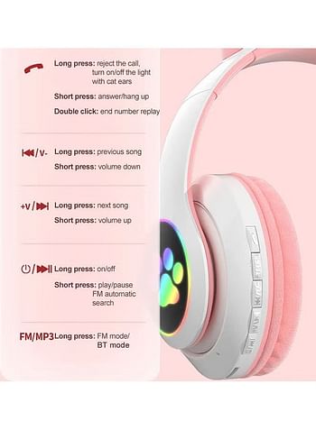 Over Ear Music Glowing Cat Ear Headphones - Multicolor