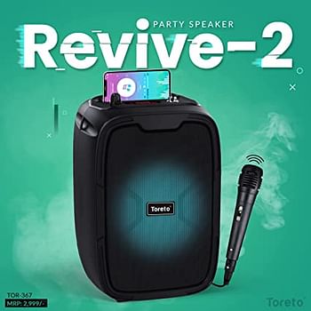 TORETO Revive-2 Wireless Bluetooth Super Bass Portable Party Speaker TOR-367
