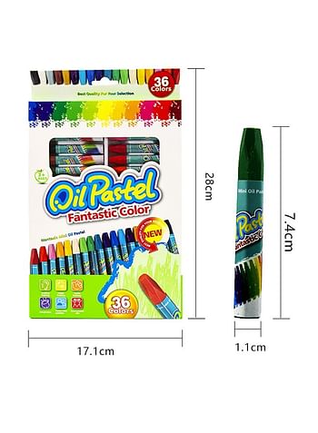 Non Toxic Oil Pastels Fantastic 36 Colors Art Crayon Oil Drawing Paint Sticks Soft Coloring Pastels Set for Kids Indoor Learning Activities