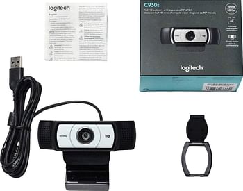 كاميرا ويب لوجيتك C930s Pro HD 1080 لأجهزة الكمبيوتر المحمولة ذات زاوية واسعة جدًا (960-001403) أسود