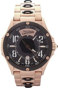 Jean Paul Gaultier JPG0102010 Round Shape Analog Stainless Steel Strap Watch for Men 44 mm - Rose Gold