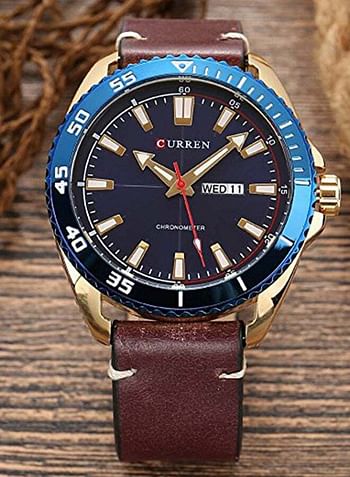 CURREN 8272 Boys' Quartz Wrist Watch - 44mm - Brown.