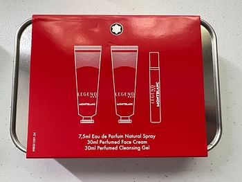 Mont Blanc Legend Red Collection 3Pcs Grooming Kit EDP 7.5ml + Face Cream 30ml / Cleansing Gel 30ml Set