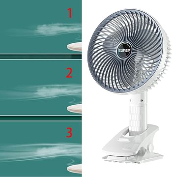 Adjustable Multifunctional Small Desk Fan Handheld Personal for Desktop Home, Clip Fan Plug In