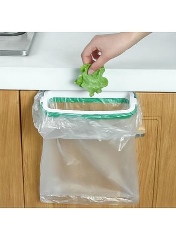 Plastic Garbage Bag Holder Under Sink Trash Bag Holder Over Door Hanging Bin Ideal for Kitchen Cabinets Doors Cupboards - Green