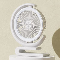 Table Lamp Fan With Lighting Desktop Table Cooling Fan Quiet Personal Small Fan With 3 Lighting Modes For Home Travel - random color