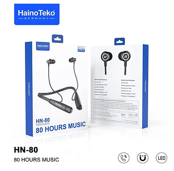 Haino Teko Germany HN 80 Wireless Bluetooth Neckband Earphone, Black