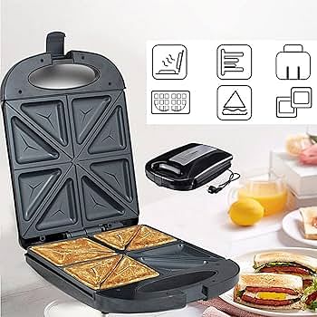 Sandwich Maker, Double sided Heating Breakfast Maker, Small Household Light Food Maker, Waffle Maker, Multi-function Toast