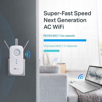 TP-Link AC1750 WiFi Range Extender with High Speed Mode and Intelligent Signal Indicator RE450