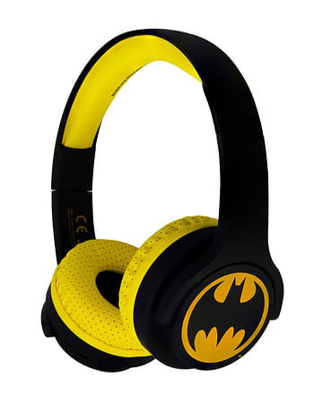 OTL باتمان على الأذن لاسلكي سماعة رأس للأطفال - الحد الآمن من الصوت عند 85 ديسيبل ، وبلوتوث 5.0 عند مسافة 10 أمتار ، و 30 ساعة من وقت التشغيل ، وصوت رائع مع منفذ Aux ، وقابل للطي ، ومريح ، ومريح. قابل للتعديل - رمز الخفافيش