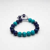 Natural Turquoise and Lapis Lazuli Crystal Bracelet