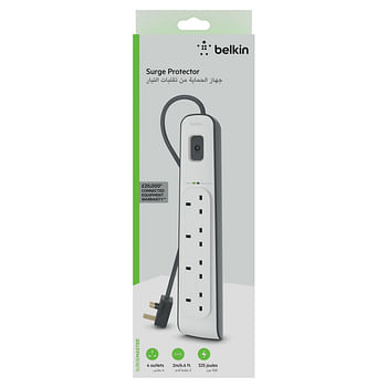 Belkin  Surge Protector - 4 outputs - 2M - White