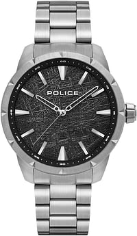 Police PEWJG2202901 Analogue Quartz Black Dial with Silver Bracelet Watch For Men