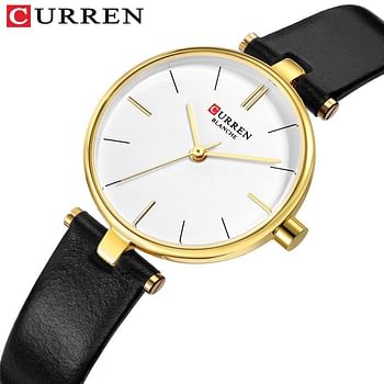 CURREN Brand Leather Straps Wrist Watch For Women 9038 - Gold