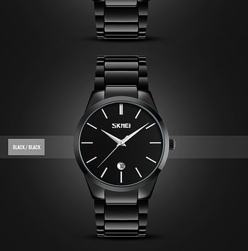 SKMEI 9140 Black Stainless Steel Analog Luxury Watch For Men